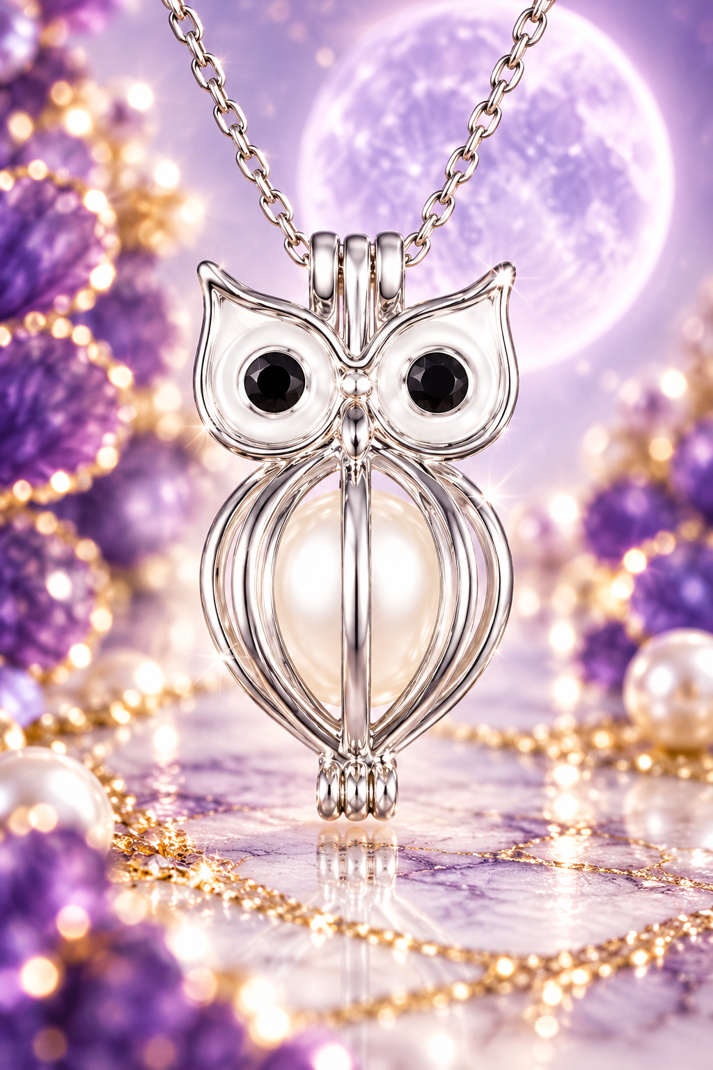 Silver Plated Owl Pendant