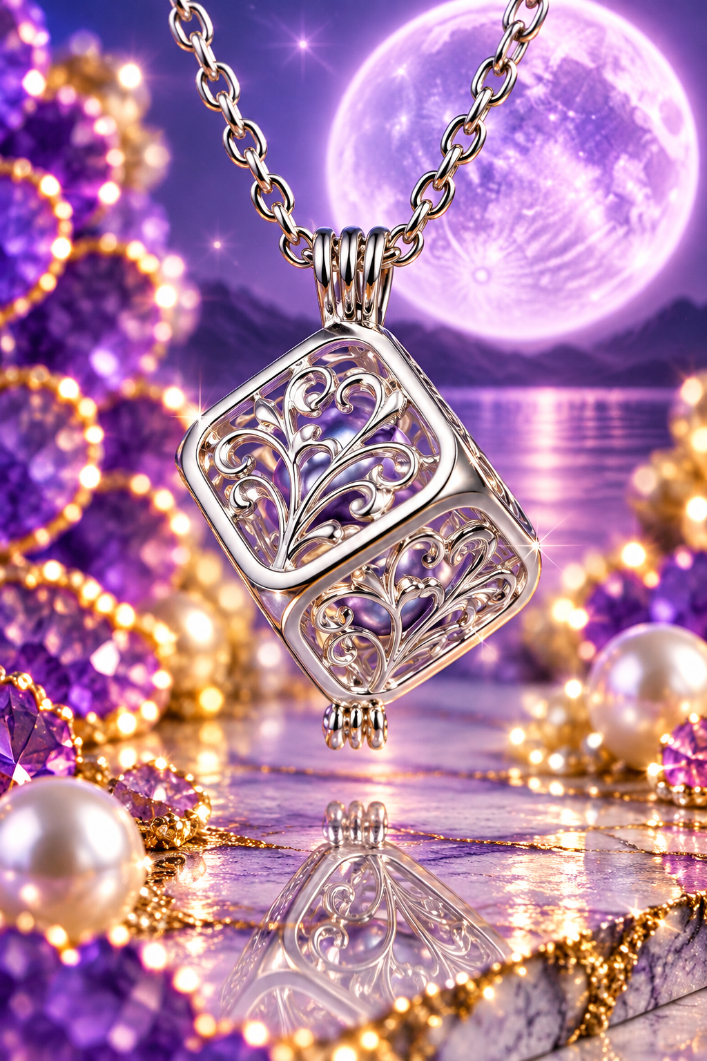 Filigree Cube Pendant