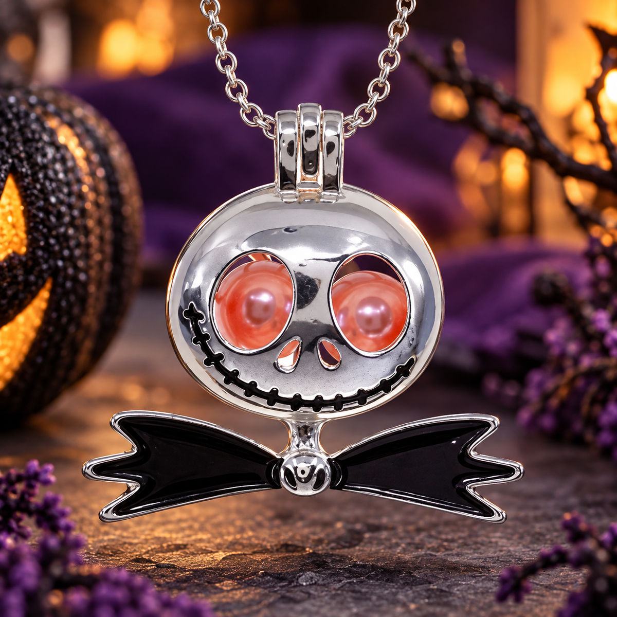 Jack the Pumpkin King Pearl Cage Pendant