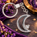 Sparkling Moonlight Locket Keychain