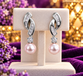 Sterling Silver Baguette Drop Earrings