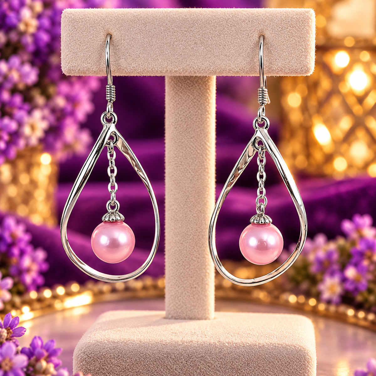 Elegant Teardrop Pearl Dangle Earrings